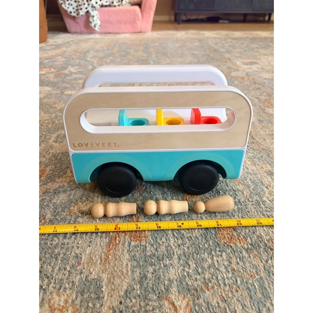 Lovevery Wheel Around Town Bus Montessori Toy with Peg People